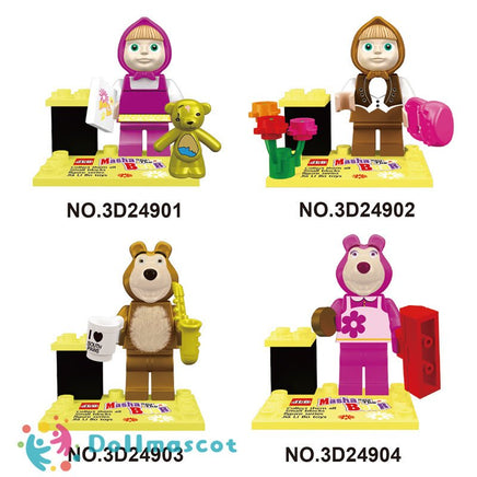 4pcs/lot Masha and the bear Minifigures - dollmascot