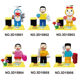 6pcs/lot Doraemon Minifigures - dollmascot
