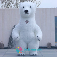 Inflatable Polar Bear Mascot Costume - dollmascot